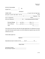 Document preview: DOC Form OP-060211 Attachment Q Affidavit of Costs - Oklahoma