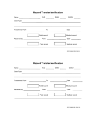 Document preview: DOC Form 060212E Record Transfer/Verification - Oklahoma