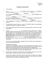 Document preview: DOC Form OP-060125 Attachment B Disciplinary Hearing Guide - Oklahoma