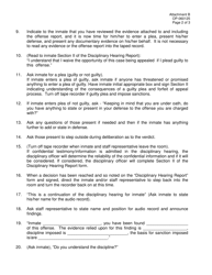 DOC Form OP-060125 Attachment B Disciplinary Hearing Guide - Oklahoma, Page 2