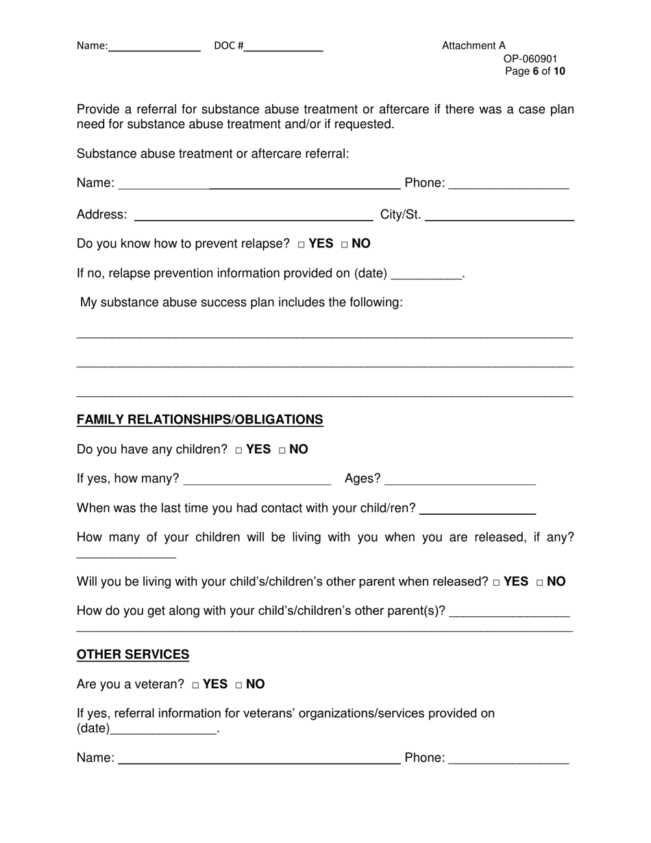 DOC Form OP-060901 Attachment A Pre-release Plan - Oklahoma, Page 6