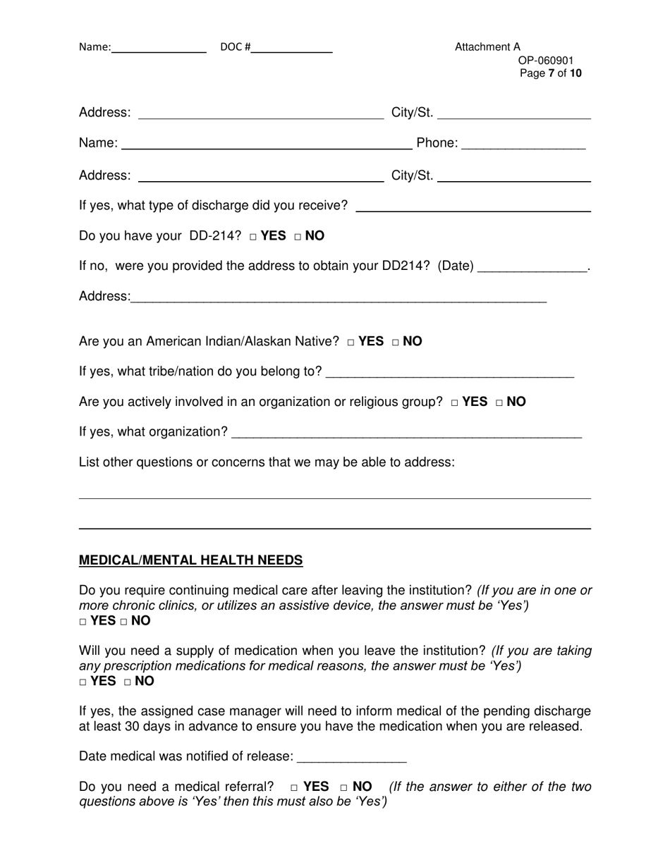 DOC Form OP-060901 Attachment A Pre-release Plan - Oklahoma, Page 7