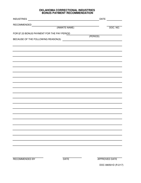 DOC Form 080501D  Printable Pdf