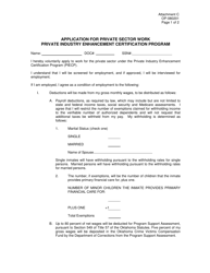 Document preview: DOC Form OP-080201 Attachment C Application for Private Sector Work/Private Industry Enhancement Certification Program - Oklahoma