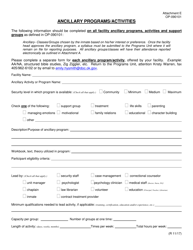Document preview: DOC Form OP-090101 Attachment E Ancillary Programs/Activities - Oklahoma