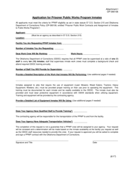Document preview: DOC Form OP-090106 Attachment I Application for Prisoner Public Works Program Inmates - Oklahoma