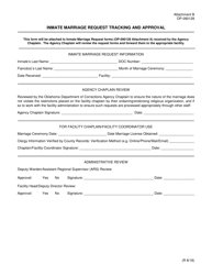 Document preview: DOC Form OP-090128 Attachment B Inmate Marriage Request Tracking and Approval - Oklahoma