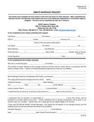 Document preview: DOC Form OP-090128 Attachment A Inmate Marriage Request - Oklahoma
