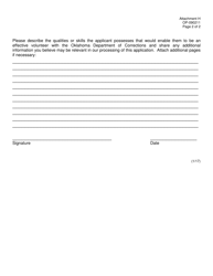 DOC Form OP-090211 Attachment H Volunteer Application Reference Form - Oklahoma, Page 2