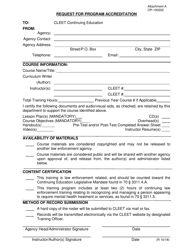 Document preview: DOC Form OP-100202 Attachment A Request for Program Accreditation - Oklahoma