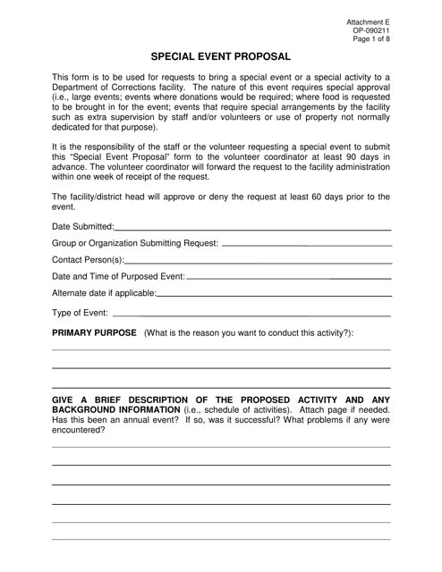 DOC Form OP-090211 Attachment E  Printable Pdf