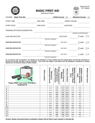 DOC Form OP-100204 Attachment B Basic Life Support Attendance Roster - Oklahoma, Page 3