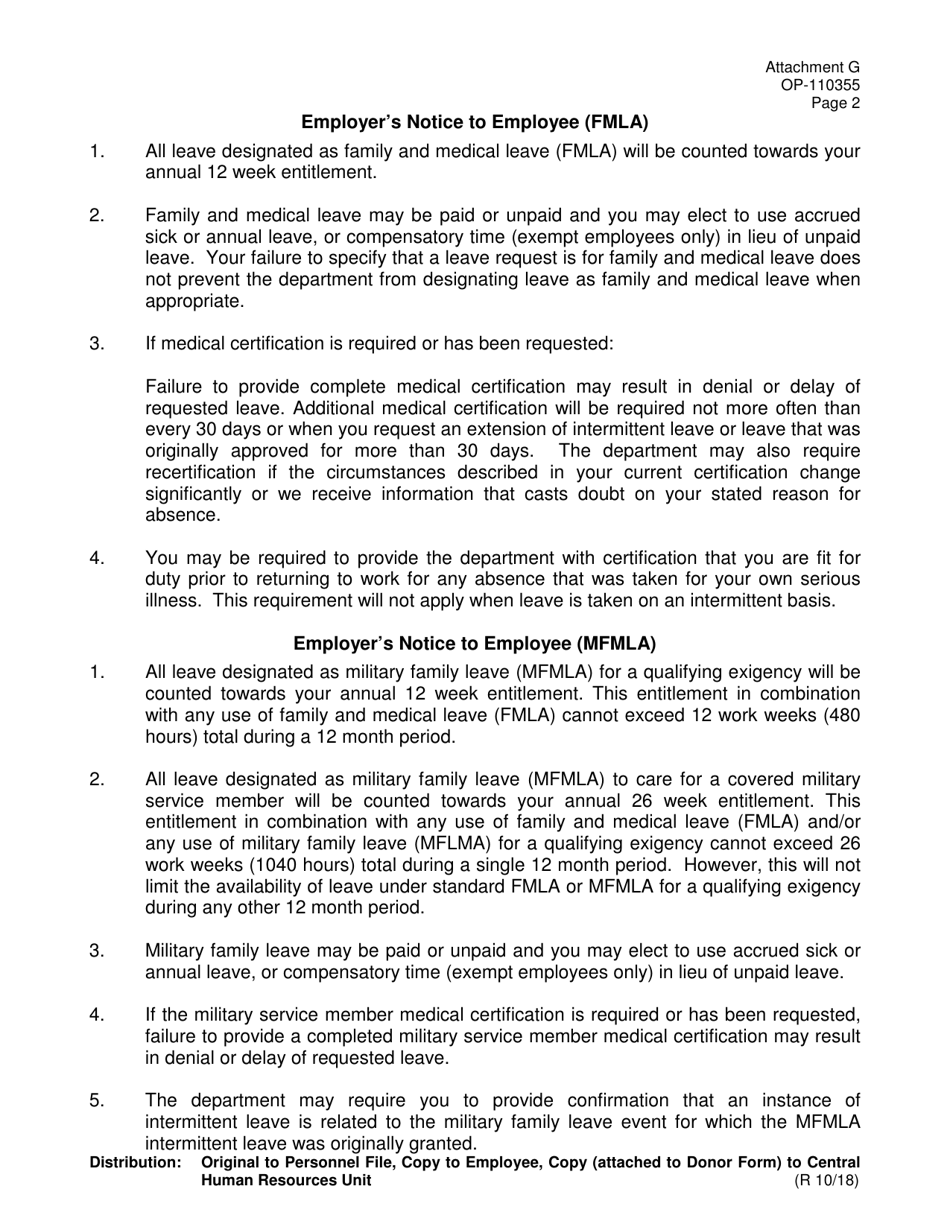 DOC Form OP-110355 Attachment G State Leave Sharing Program / Recipient Form - Oklahoma, Page 3