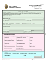 Document preview: DOC Form OP-110110 Attachment X It Services and Systems Authorization Access Request Form - Oklahoma