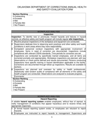DOC Form 100401E Annual Health and Safety Evaluation Form - Oklahoma, Page 5