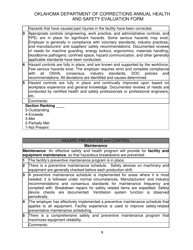 DOC Form 100401E Annual Health and Safety Evaluation Form - Oklahoma, Page 8
