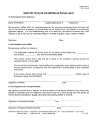 Document preview: DOC Form OP-110120 Attachment H Claim for Payment of Lost Excess Annual Leave - Oklahoma