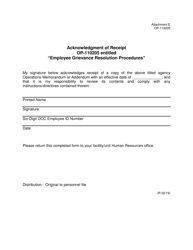 Document preview: DOC Form OP-110205 Attachment E Acknowledgment of Receipt - Oklahoma
