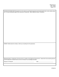 DOC Form OP-110205 Attachment A Grievance Resolution Form - Oklahoma, Page 2