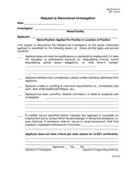 Document preview: DOC Form OP-110210 Attachment H Request to Discontinue Investigation - Oklahoma