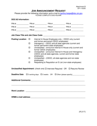 Document preview: DOC Form OP-110235 Attachment B Job Announcement Request - Oklahoma