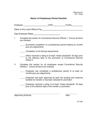 Document preview: DOC Form OP-110235 Attachment E Waiver of Probationary Period Checklist - Oklahoma
