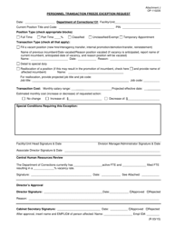Document preview: DOC Form OP-110235 Attachment J Personnel Transaction Freeze Exception Request - Oklahoma