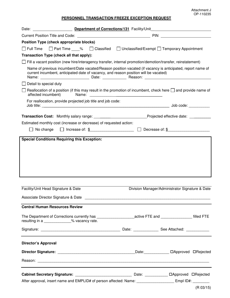 DOC Form OP-110235 Attachment J - Fill Out, Sign Online and Download ...