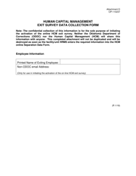 Document preview: Form OP-110237 Attachment D Human Capital Management Exit Survey Data Collection Form - Oklahoma