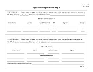 DOC Form OP-110235 Attachment D Applicant Tracking Worksheet - Oklahoma, Page 2