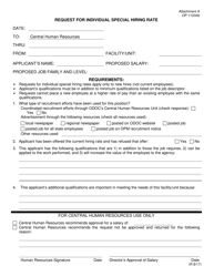 Document preview: DOC Form OP-110340 Attachment A Request for Individual Special Hiring Rate - Oklahoma