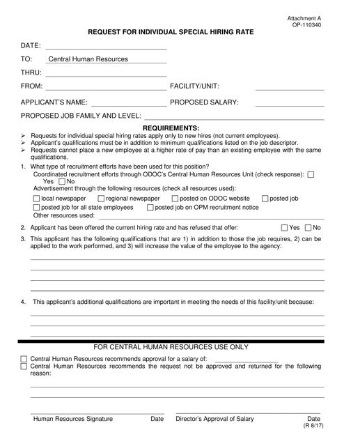 DOC Form OP-110340 Attachment A  Printable Pdf