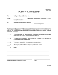 Document preview: DOC Form OP-110345 Attachment B Validity of Claim in Question - Oklahoma