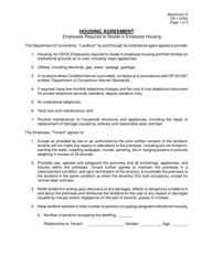 Document preview: DOC Form OP-110350 Attachment A Housing Agreement (Employees Required to Reside in Employee Housing) - Oklahoma