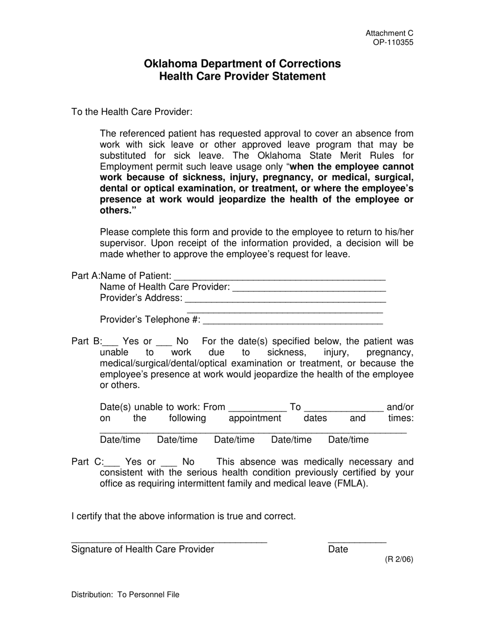 DOC Form OP-110355 Attachment C - Fill Out, Sign Online and Download ...