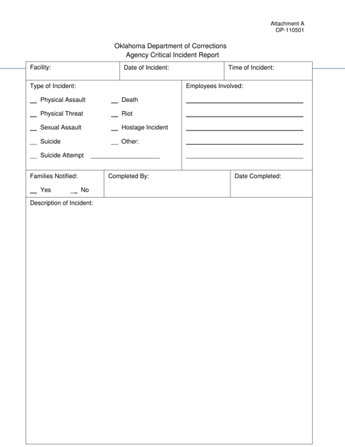 DOC Form OP-110501 Attachment A  Printable Pdf