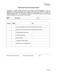 Document preview: DOC Form OP-120401 Attachment A Odoc Fleet Vehicle Receiving Checklist - Oklahoma