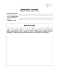 Document preview: DOC Form OP-120104 Attachment A Request for Grant Application - Oklahoma