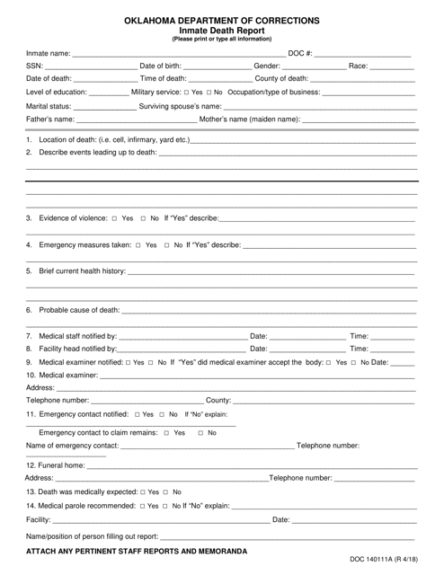 DOC Form OP-140111A  Printable Pdf