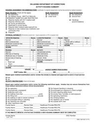 Document preview: DOC Form OP-140113C Activity/Housing Summary - Oklahoma