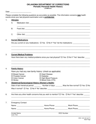 DOC Form OP-140114C Initial Intake &amp; Routine Physical Examination - Oklahoma, Page 2