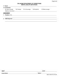 Form OP-140127C Oklahoma Department of Corrections Mental Health Unit Intake - Oklahoma, Page 5