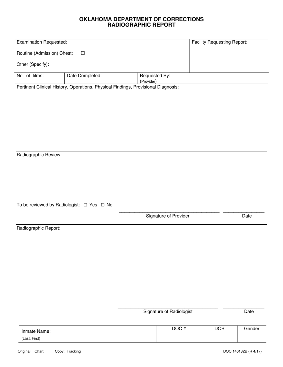 Form OP-140132B Radiographic Report - Oklahoma, Page 1