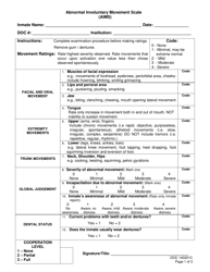 Document preview: Form OP-140201C Abnormal Involuntary Movement Scale (Aims) - Oklahoma