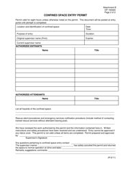 DOC Form OP-150320 Attachment B &quot;Confined Space Entry Permit&quot; - Oklahoma, Page 2