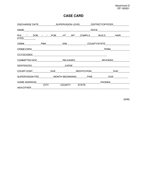 DOC Form OP-160201 Attachment D  Printable Pdf