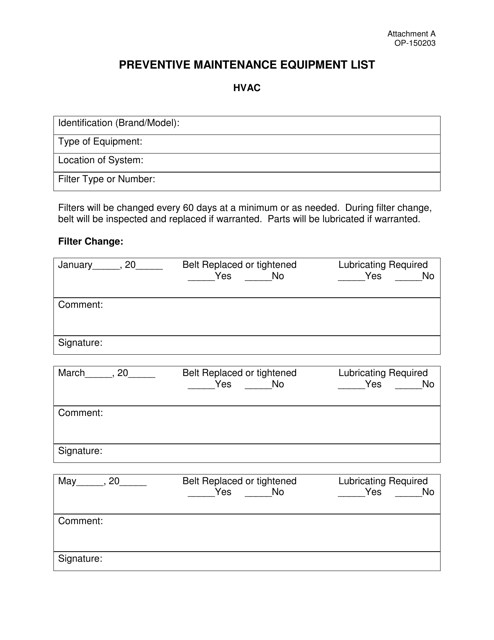 DOC Form OP-150203 Attachment A  Printable Pdf