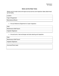 DOC Form OP-150203 Attachment A Preventive Maintenance Equipment List - Oklahoma, Page 10