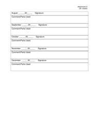 DOC Form OP-150203 Attachment A Preventive Maintenance Equipment List - Oklahoma, Page 15