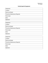 DOC Form OP-150203 Attachment A Preventive Maintenance Equipment List - Oklahoma, Page 17